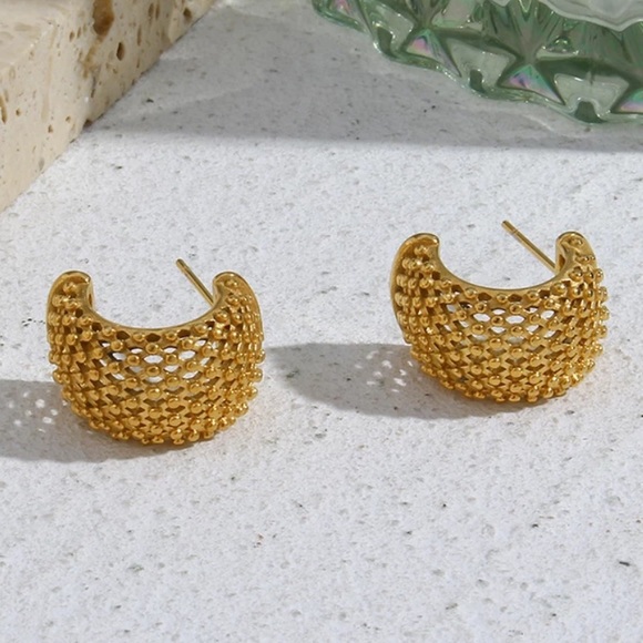 GP Mesh Bold Chunky Earrings - Picture 5 of 5